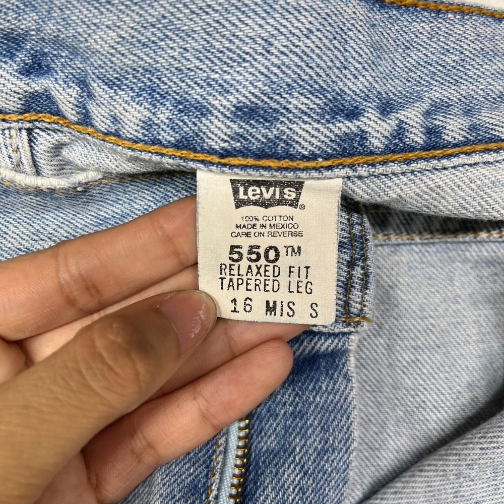 Levi's 550 Tapered Leg Jeans Womens 16 Blue Denim Relaxed Fit Classic - 33X27 - Picture 9 of 16